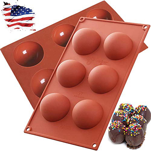 BPA Free Silicone Molds for Baking Half Sphere Silicone Baking Molds for Making Chocolate Dome Mousse Jelly Large 6-Cavity Semi Sphere Silicone Mold Cake 3 Pcs