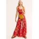 thumbnail image 3 of Cismea - Mono con Estampado Floral para Mujer, sin Mangas, Informal, con Tirantes Finos, Pantalones de Pierna Ancha（Rojo） Cismea falda, 3 of 4