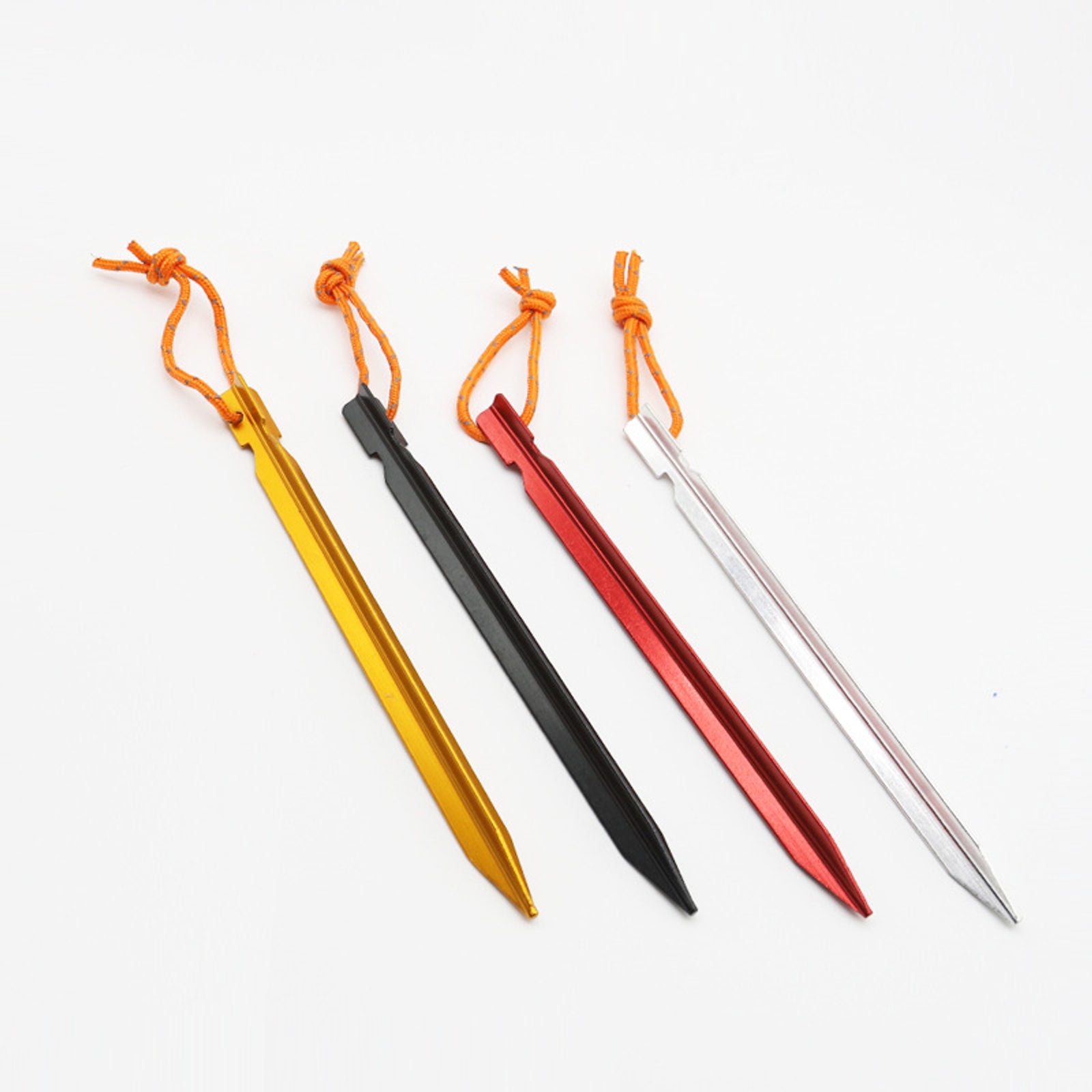 SIELUNO Aluminum Alloy Tent Stakes 10pieces Lightweight Stakes Camping Spikes Ultralight Tent Nail-Silver-18cm
