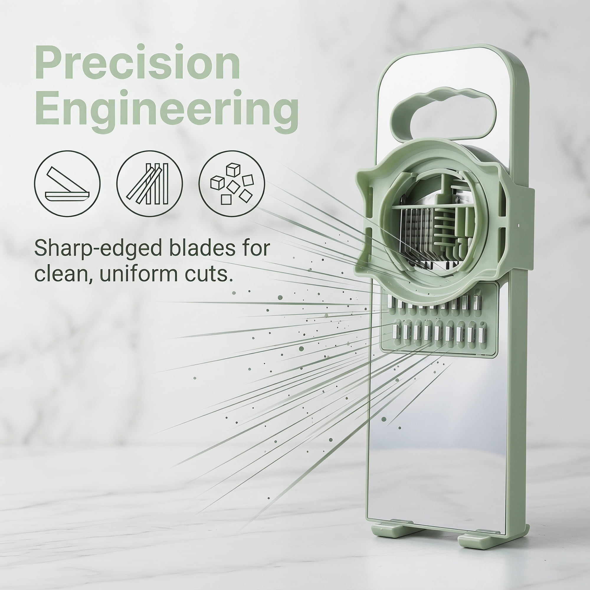 Unique Bargains Adjustable Mandoline Slicer with Chopping for Cooking 6 in 1(C) 11x4.3in
