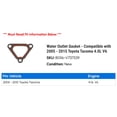 thumbnail image 2 of Water Outlet Gasket - Compatible with 2005 - 2015 Toyota Tacoma 4.0L V6 2006 2007 2008 2009 2010 2011 2012 2013 2014, 2 of 2