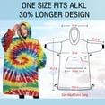 thumbnail image 4 of Oversized Wearable Blanket Hoodie,Colorful Tie Dye Pattern Sherpa Blanket Hoodie with Super Pockets,Super Warm Fuzzy Pullover for Women & Men, 4 of 6