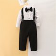 thumbnail image 2 of Kaprioy Boys Clothes Fall Winter Outfits Baby Boys Gentleman Suit Long Sleeve Romper with Suspenders Pants 2-Piece Formal Clothing Set, 2 of 5