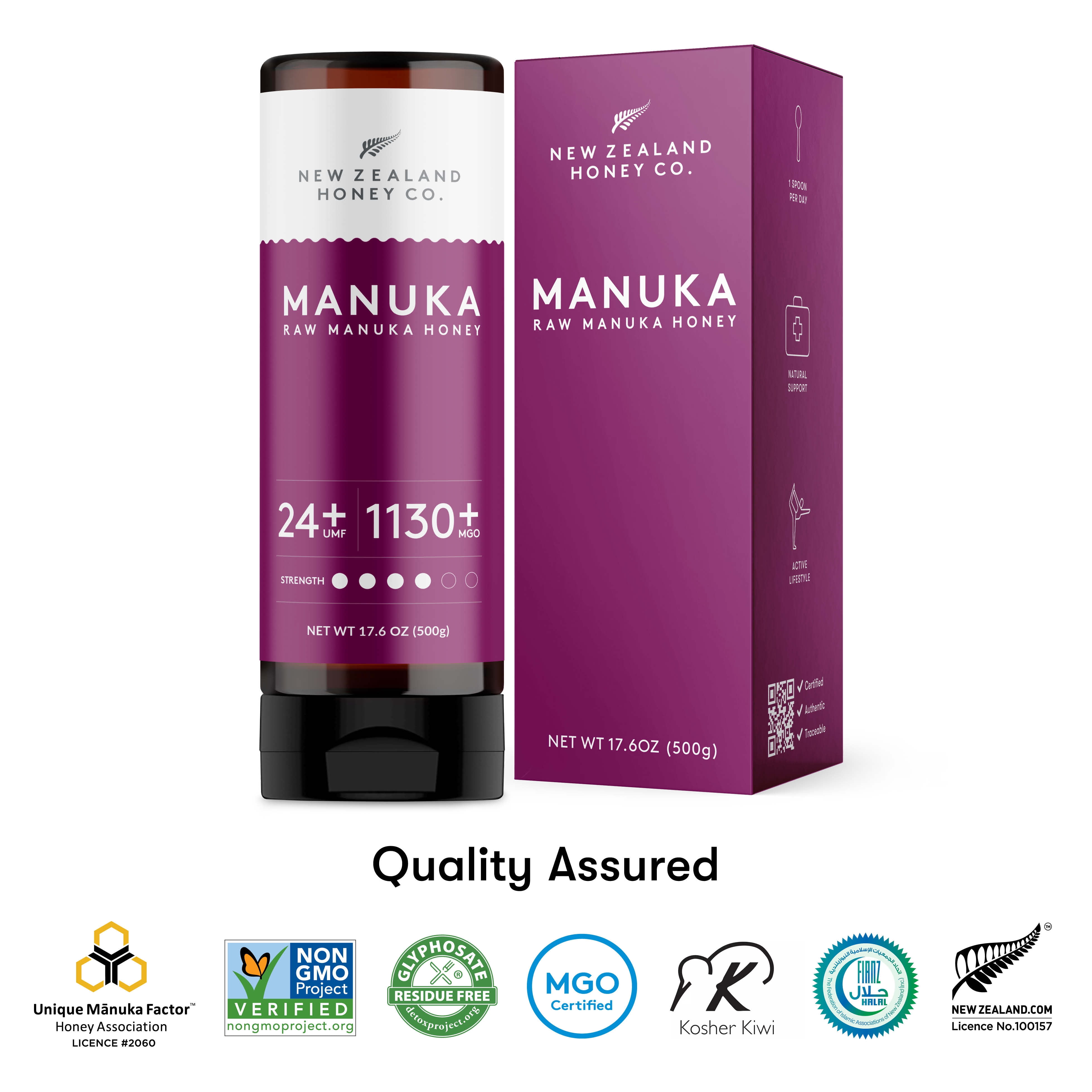 New Zealand Honey Co. UMF 24+ Squeezy | 500g | 17.6oz