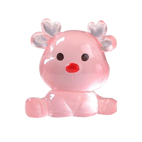Yaoyar 12pc Luminous Christmas Reindeer Antler Glow in Dark Mini Resin Christmas Tree Miniature Christmas Figurines Small Christmas Luminous Micro Landscape Statue