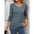 thumbnail image 7 of Eternatastic Women's Round Neck Pullover Sweater Knit Blouse Soft Long Sleeve Shirt Tops Slim Fit Blouses Pullover, 7 of 7