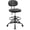 Black With Backrest, variant on KLASIKA PU Leather Rolling Bar Stool with Wheels and Back, Tall Drafting Stool with Adjustable Height and Footrest, Multi-Purpose Office Desk Chair for Home Kitchen Shop Work, Black (1PK)