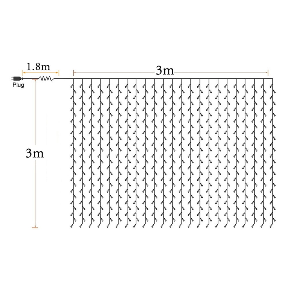 Lowestbest 3M x 3M 1200-LED Warm White Light Romantic Christmas Decoration Light String, Wedding Outdoor Curtain String Light, US Standard Lowestbest 3M x 3M 1200-LED Warm White Light Romantic Christmas Decoration Light String, Wedding Outdoor Curtain String Light, US Standard
