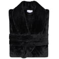 thumbnail image 3 of Cotton Paradise Mens and Womens Robe, Warm Fleece Unisex Bathrobes, Soft Plush House Robes, Medium-Large, Coal Black, 3 of 7