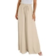 thumbnail image 3 of Womens Tie Waist Wide Leg Summer Pants with Drapery Casual Trousers Comfortable and Chic Wear Color M, 3 of 9
