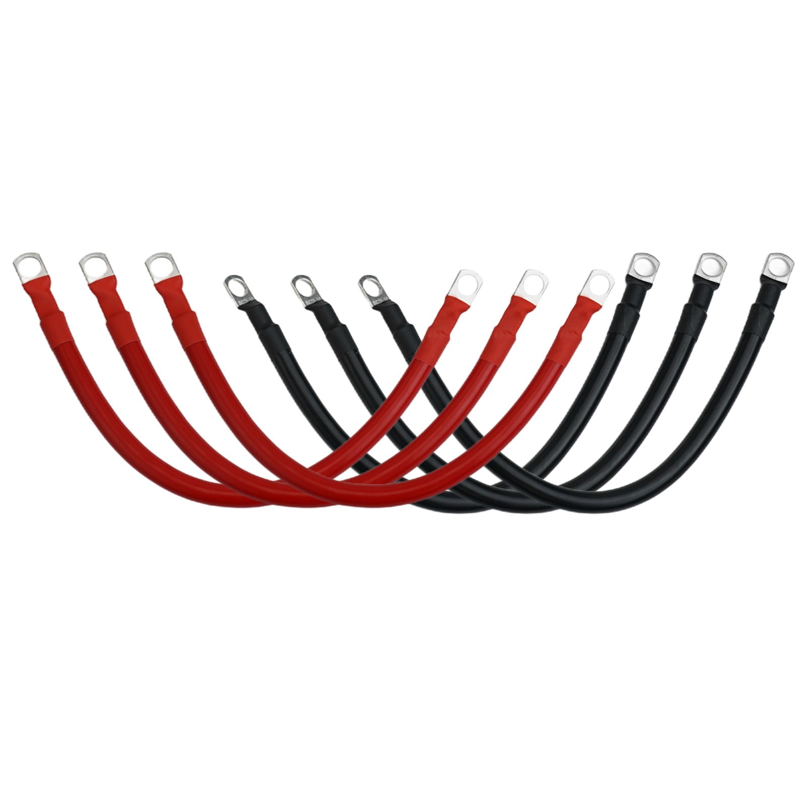 6PCS 4AWG Battery Cables Set for Marine Automotive Inverter - 12inch Length