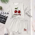 thumbnail image 5 of Avrnliq Girls Gray Cherry Print T-Shirt Casual Short Sleeve Loose Fit Crew Neck Graphic Top for Kids Sizes 4T-16,Size 11-12T, 5 of 6
