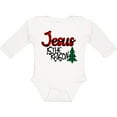 thumbnail image 3 of Inktastic Christmas Jesus is the Reason with Green Plaid Tree Boys or Girls Long Sleeve Baby Bodysuit, 3 of 5
