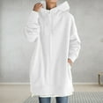 thumbnail image 4 of Juebong Women's Solid Color Hoodie Zipper Long Sleeve Sweatshirts Long Coat Tops With Pockets, 4 of 5
