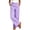 New1 Purple, variant on Women's Cotton Linen Pants Casual Elastic Loose Straight Wide Leg Trousers With Pocket Pants