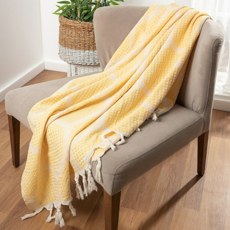Cream and gold throw blanket shop
