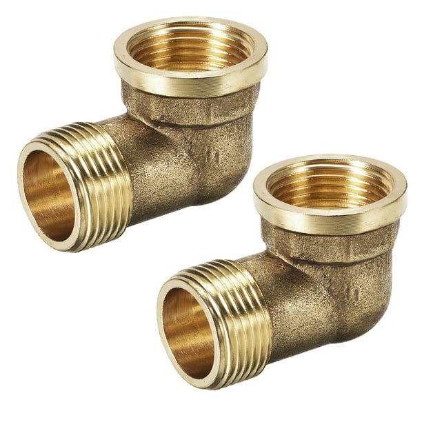Brass Pipe Fitting,90 Degree Elbow,3/4 BSP Male x 3/4 BSP Female 2pcs