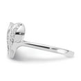 thumbnail image 3 of Finest Gold Sterling Silver Rhodium Plated CZ Heart Ring - Size 6, 3 of 5