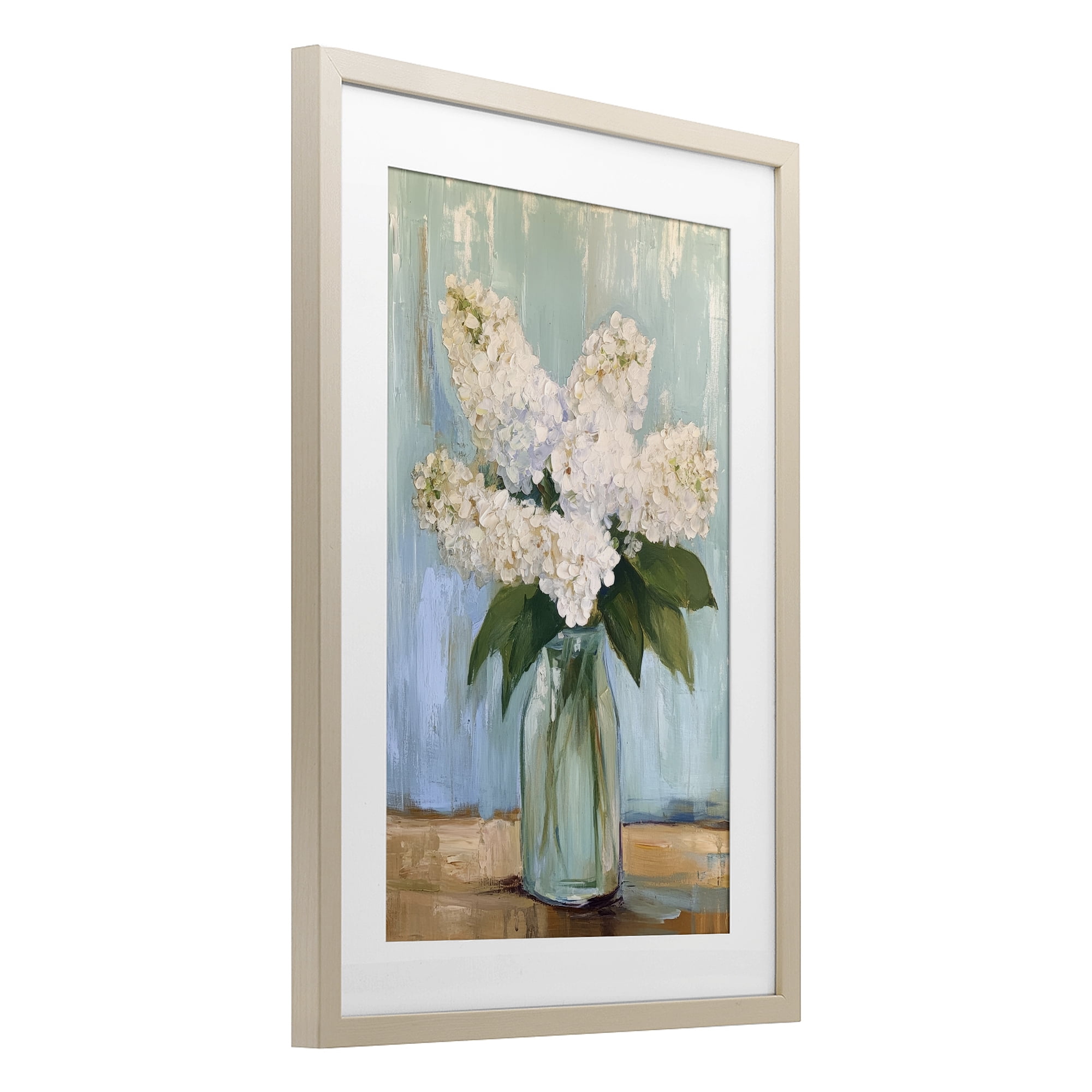 Stupell Industries Tall Flowers in Glass Vase Birch Framed Print Under Glass, design by Petal Prints Design
