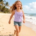 thumbnail image 6 of Miluxas Girl Summer Bow Tie Front Tank Top Sweetheart Neckline Sleeveless Backless Cute Cami Going Out Tops Purple 6-7Years, 6 of 7