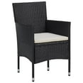 thumbnail image 5 of vidaXL 3 Piece Garden Dining Set Black Poly Rattan and Glass, 5 of 5