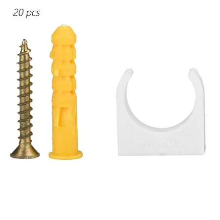 

20pcs 16/20/25/32mm U Shaped Pipe Clamp Water Pipe Fixed Clips with Screws (32mm)