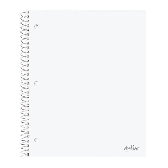 Office Depot® Brand Stellar Poly Notebook, 8" x 10 1/2", Wide Ruled, 200 Pages (100 Sheets), White