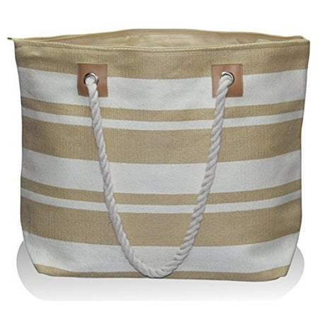 Pier 17 Large Zipper Top Stripe Straw Look Beach Bag Tote 20 X15 This On Opens A Dialog That Displays Additional Images For Product With The Option To Zoom In Or Out