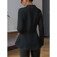 thumbnail image 6 of ZOELNIC Women's Textured Blazer Single Button Long Sleeve Business Casual Jacket with Ruffle Hem, Slim Fit Cardigan Work Blazer, XL, 6 of 7