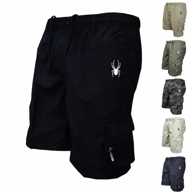 Shorts de Course pour Hommes Été Cargo Bermuda Extensible avec Multiples Poches Marine m