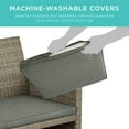 thumbnail image 6 of Best Choice Products 4-Piece Outdoor Wicker Patio Conversation Furniture Set w/ Table, Cushions - Taupe/Slate Green, 6 of 8