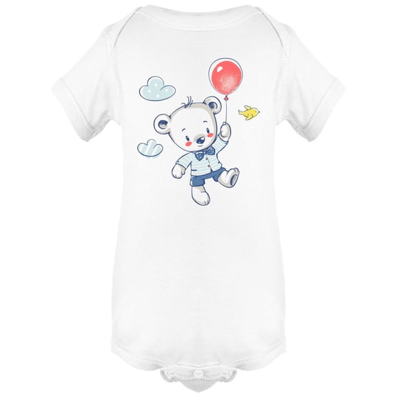 White Bear With Balloon Bodysuit Infant -Image by Shutterstock,  Newborn