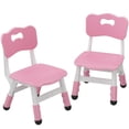 thumbnail image 1 of Set of 2 Plastic Toddler Chairs, Height Adjustable Kids Chairs with Ergonomic Backrest, Non-Slip Foot Pads, Stackable Design, for Home, Nursery, Playroom, Classroom, 1 of 1