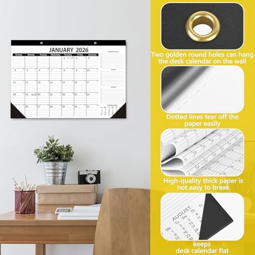 Desk Calendar 2026-2027,Calendar 2026-2027-18 Months-12x17 in,January 2026 to June 2027,Calendar 2026,Calendar 2026-2027 Perfect for Your Home,School or Office.