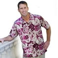 thumbnail image 1 of Monterey Club Men's Hawaiian Texture Print Camp Casual Golf Polo Shirt #1519, 1 of 2
