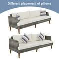 thumbnail image 6 of 6 Pieces Wicker Patio Furniture Set Outdoor Conversation Set, All Weather PE Rattan Sectional Sofa Couch with Storage Table and Cushions, Beige, 6 of 14