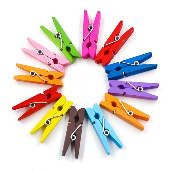 LAMIRO 20 Pcs Colorful Clothespins Wooden - Small Mini Clothespins for Photos Pictures Crafts Color Close Pin Wood Clothing Chip Clip Decorative Tiny Photo Clips Decoration Clips - 10 Colors