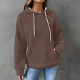 thumbnail image 2 of BODOAO Womens Hoodies Sweatshirts Hoodies for Women Solid Color Fall Hooded Pullover Hoodie Basic Sweatshirts Pullover Sweaters Casual Comfy Tops Trendy Fall Outfits Winter Clothes 2025 Coffee S, 2 of 5