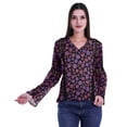 thumbnail image 4 of Moomaya Kurta Col Kurta Dentelle Détails Imprimé Manches Longues Tunique, 4 of 5