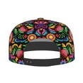 thumbnail image 4 of Daiia Colorful Floral Embroidery Mexican print Flat Bill Hats Flat Brim Trucker Cap Baseball Cap Adjustable Classic Low Profile Hat Unconstructed Plain Cap, 4 of 9