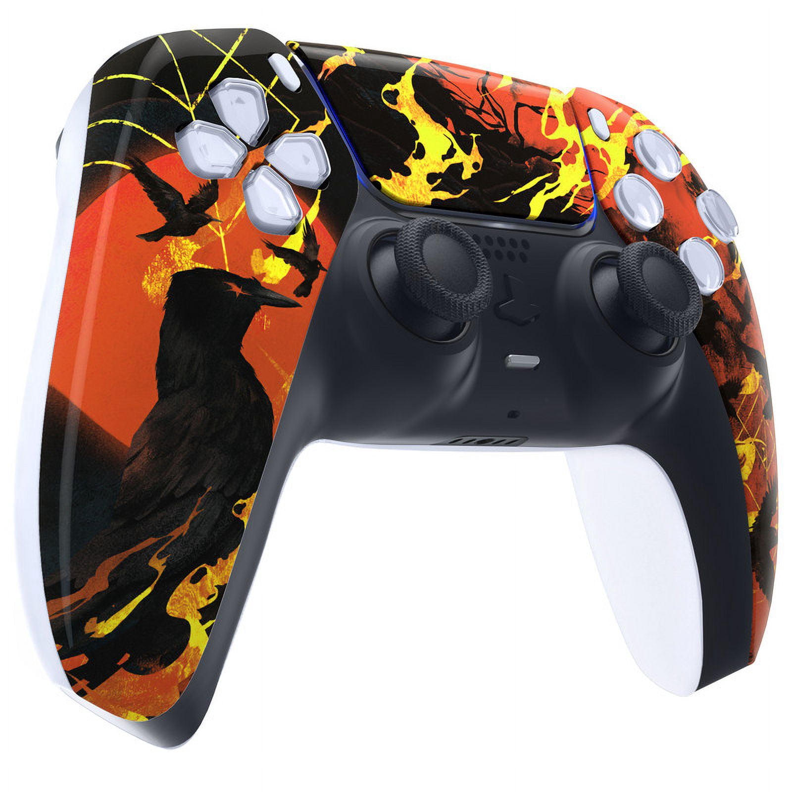 eXtremeRate Blood Moon Raven Touchpad Front Housing Shell Replacement Cover for ps5 Controller BDM-010/020/030/040