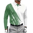 thumbnail image 2 of Fznquz Big and Tall Mens Polo Shirts Green Cotton Collared Long Sleeve Polos Casual Pullover Regular Fit Mens Clothes Trendy, 2 of 3