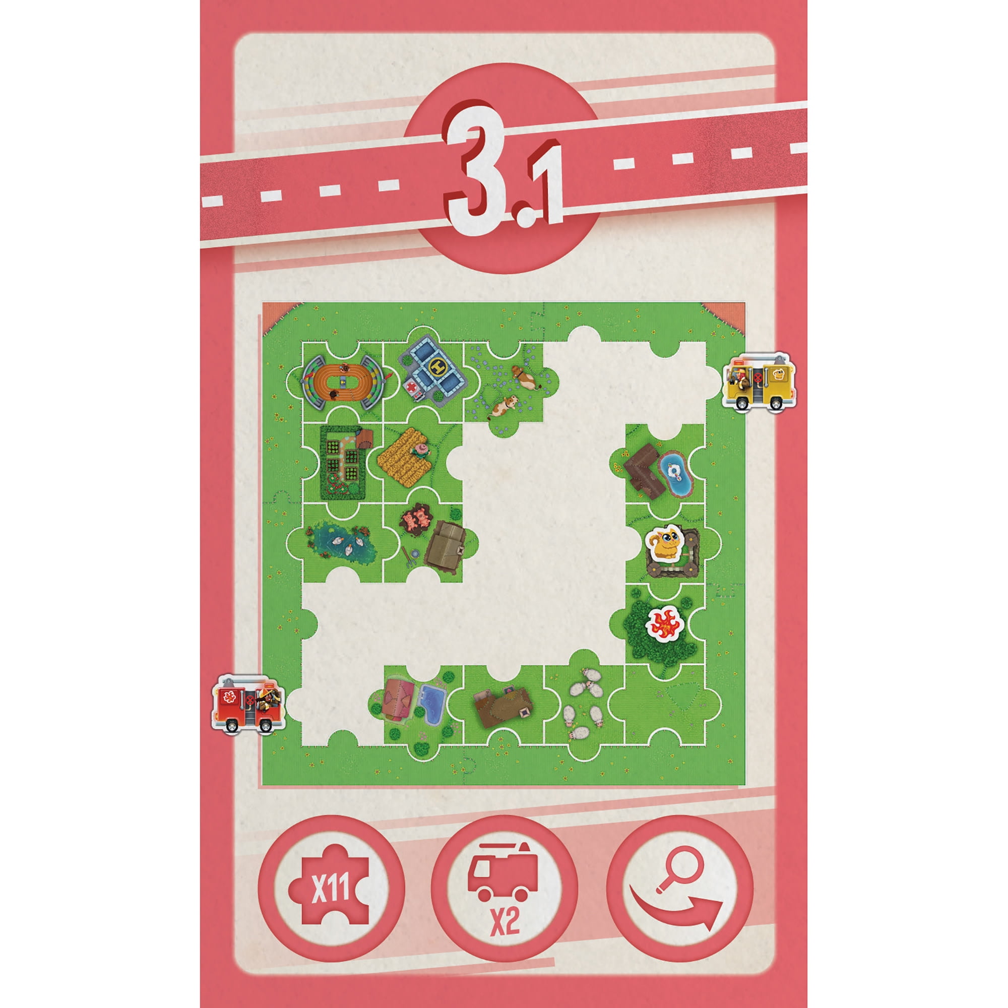 Puzzle Challenge: Firefighters To The Rescue! - 40 Challenges, LOKI Games, Learn How to Fulfill A Puzzle W/ Funny Objectives, Children's Game, 1 Player, Ages 6+