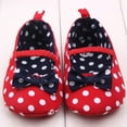 thumbnail image 3 of JINMGG Clearance Newborn Baby Girls Dot Bowknot Anti-Slip First Walkers Soft Sole Shoes, 3 of 8