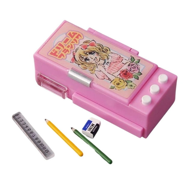 1:12 escala Caja de papelería de casa en miniatura Caja de lápiz duro escenas de artesanía realista Play Play Stationery Miniatura Scene rosa