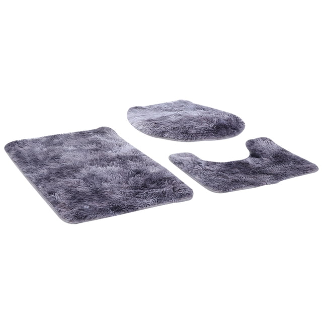 Juego de alfombras de baño Jadeshay Juego de alfombras de baño 3 piezas Alfombra de baño Alfombrilla para inodoros Ultra sensibles Rosa morado morado amarillo