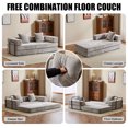 thumbnail image 4 of Miniyam 4 in 1 Convertible Floor Sofa Bed, Chenille Floor Couch with Armrest, Pillow for Living Room, Light Gray, 4 of 8