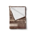 thumbnail image 2 of Wooden Print Soft Flannel Fleece Throw Blanket, Wall Floor Textured Planks Panels Art Grain Cottage Lodge Hardwood Pattern, Cozy Plush for Indoor and Outdoor Use, 50" x 70", Brown, by Ambesonne, 2 of 6