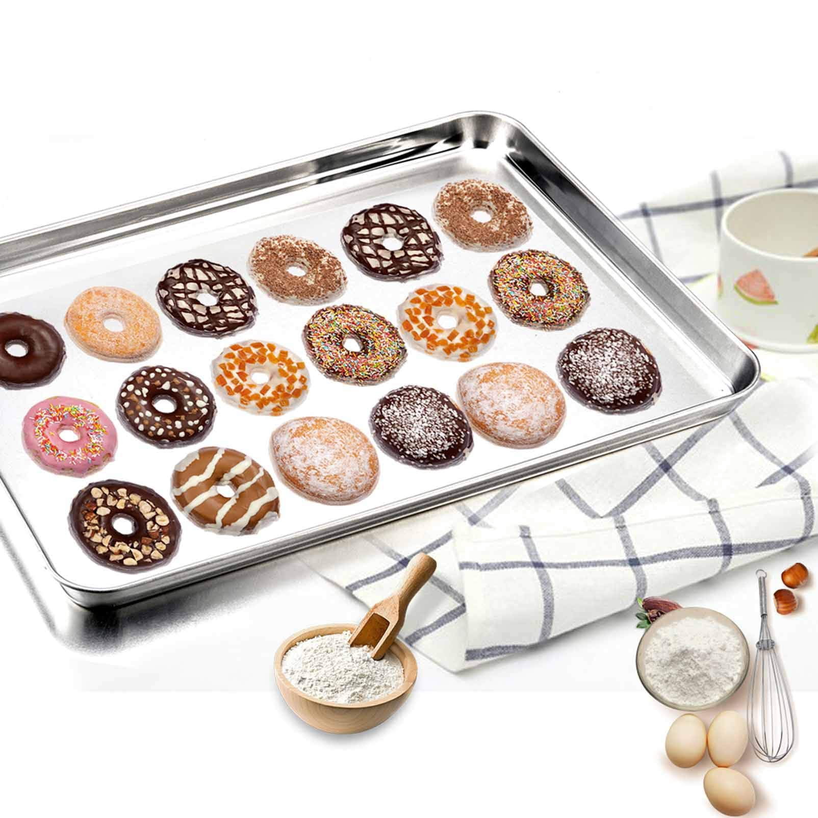 Baking Sheet Set 4 Stainless Steel Pans, 16/12.5/10/9.3 Inch