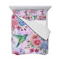 thumbnail image 7 of Quilts Twin Size Bedding Set, Colorful Spring Floral Lightweight Quilted Comforter, Watercolor Birds Farmhouse Art Soft Reversible Bedspread Coverlet with Pillow Covers for All Season, 68" x 86", 7 of 7